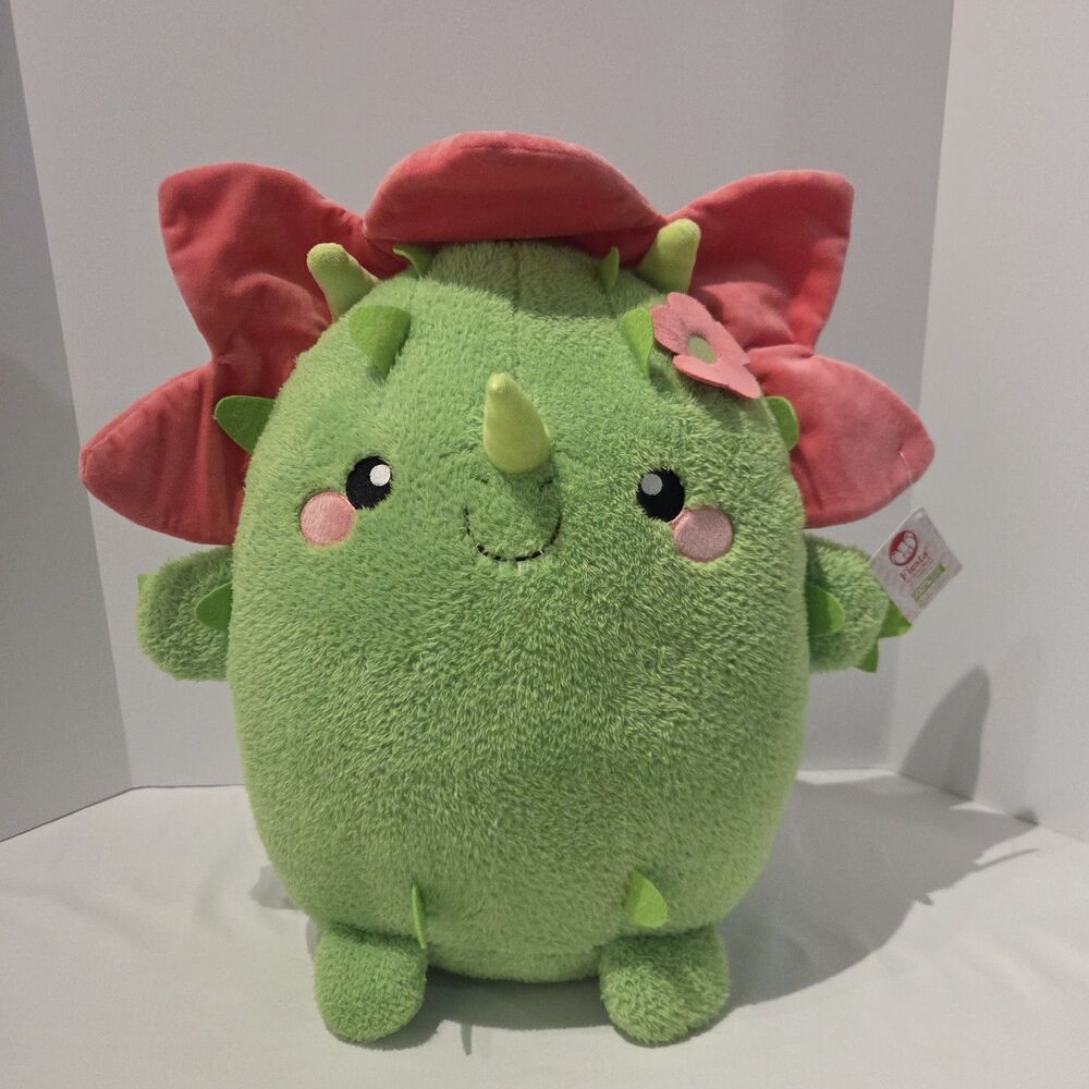 Fiesta Cactusaurs Green Dinosaur Plush 20" Spiky Pink Cute Round Stuffed Animal